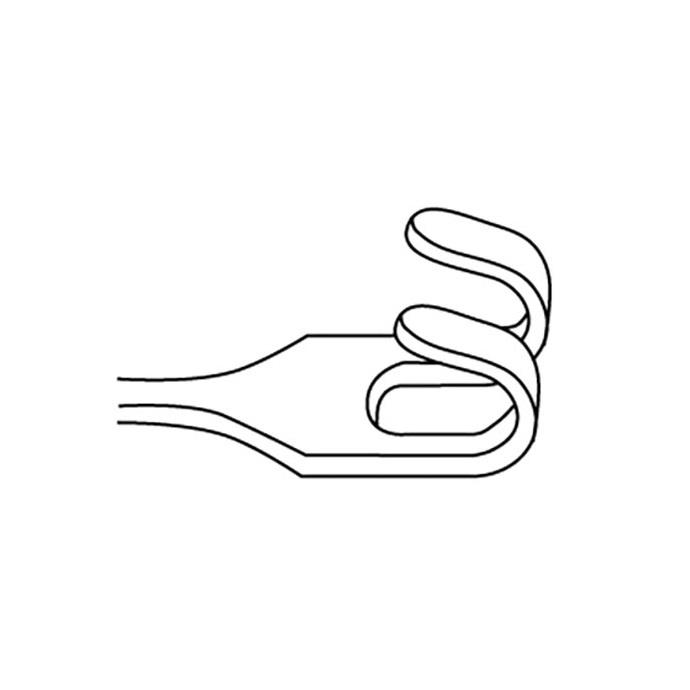 Гачок; 2 зубчики; тупий; широкий згин; 16,5см. Tontarra Medizintechnik GmbH